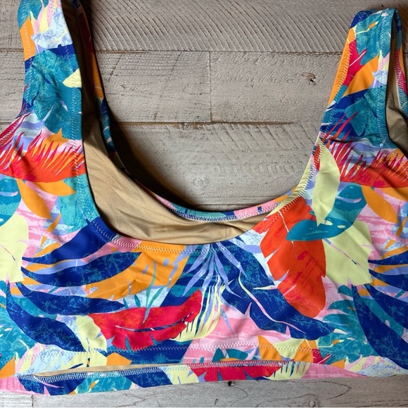 Old Navy Women’s Scoop Bikini Swim Top Orange Blue Size 4X NWT! - Picture 12 of 15